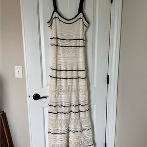 Abercrombie & Fitch White and Cream knit Maxi Dress XL Petite